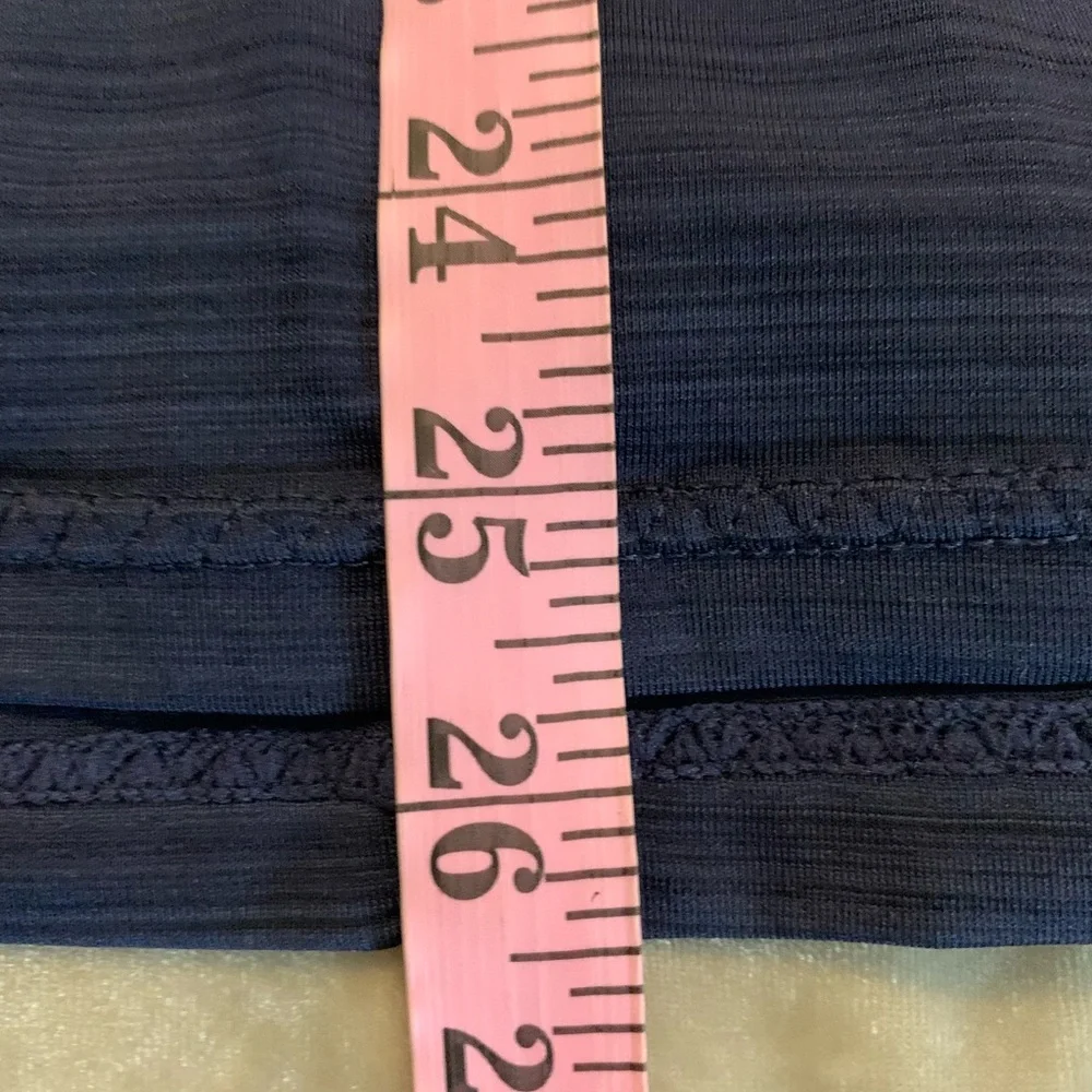 D O N A T E D 
Athleta Navy Blue Hoodie 3/4 zip side pocket size medium EUC B62 - Picture 5 of 6